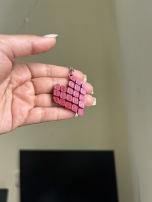 Pixel heart keychain
