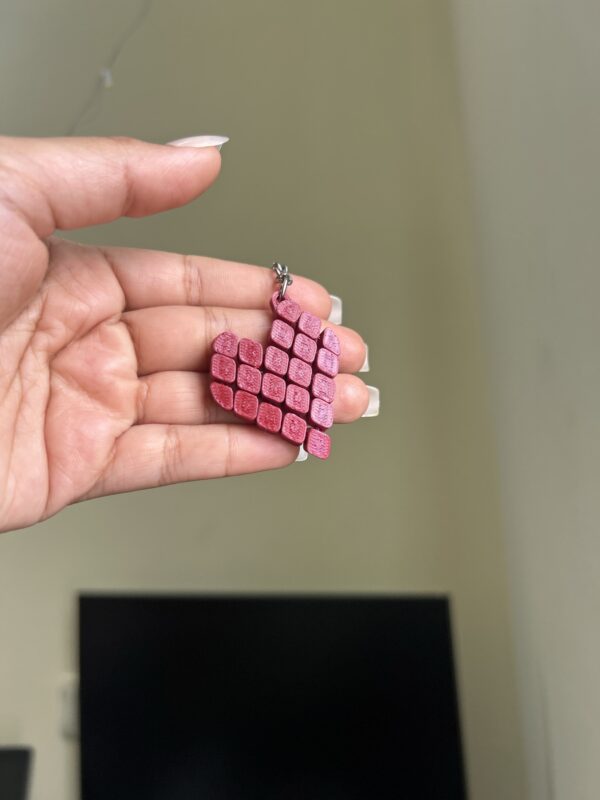 Pixel heart keychain