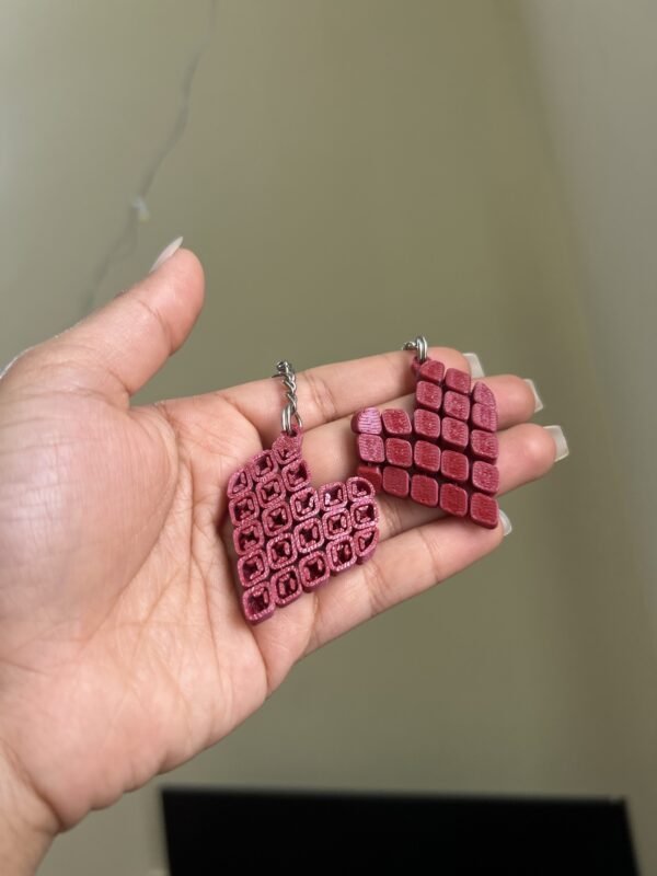 Pixel heart keychain
