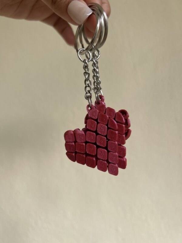 Pixel heart keychain